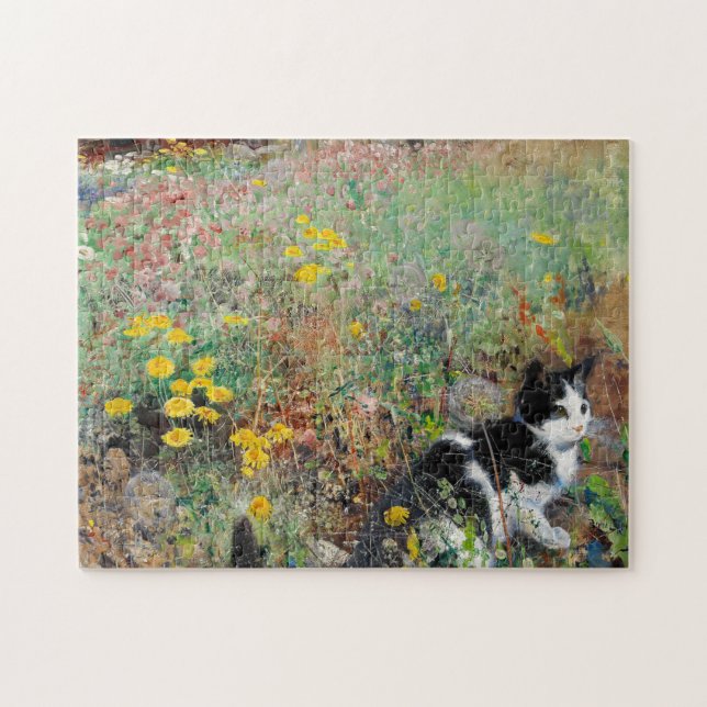 Quebra-cabeça Gato na Flor (Horizontal)