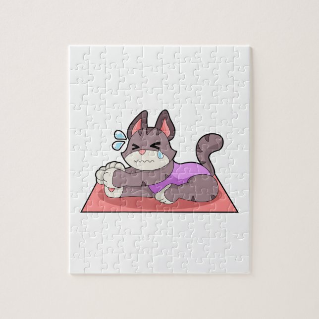 Quebra-cabeça Gato na Malhação de Yoga (Vertical)