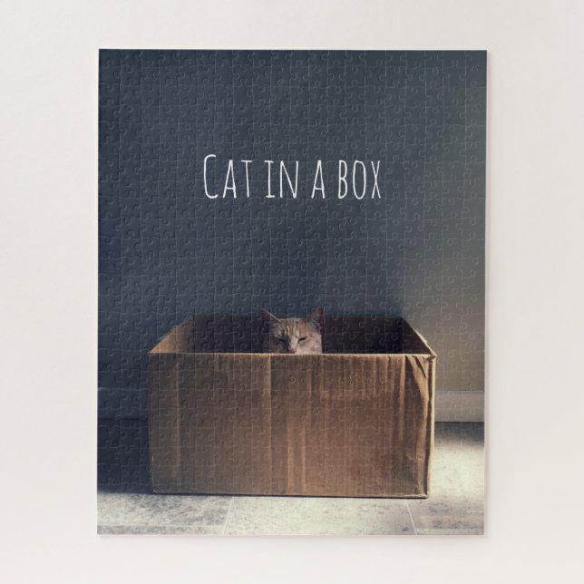 Quebra-cabeça Gato numa caixa. O mestre do gato Zen. (Vertical)