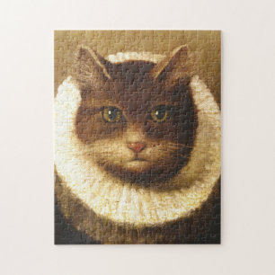 Quebra-cabeça Gato Numa Pintura De Arte Vitoriana, Cuja Forma É