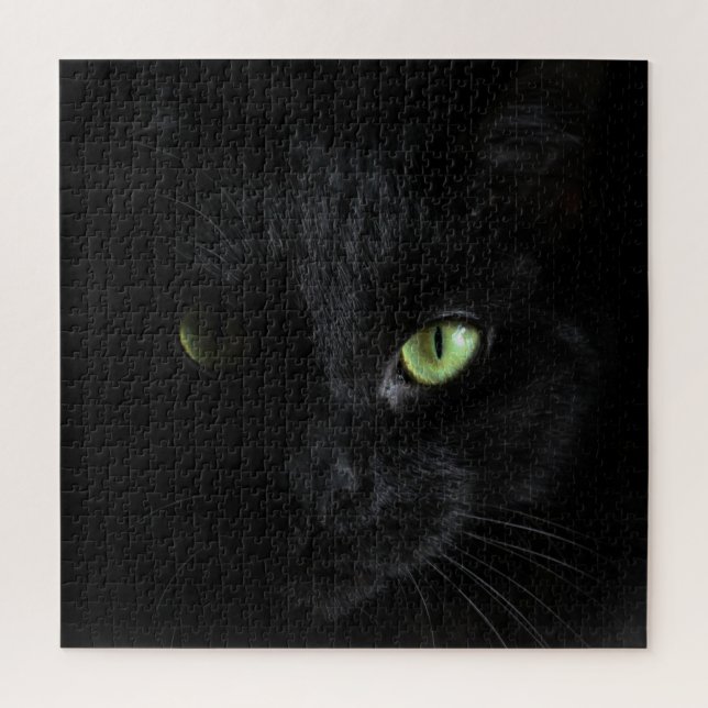 Quebra-cabeça Gato Preto c/ Olhos Verdes (Vertical)