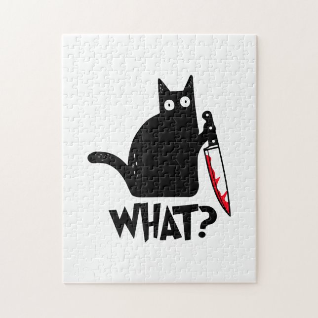 Quebra-cabeça Gato Que_ Engraçado Gato Preto  (Vertical)
