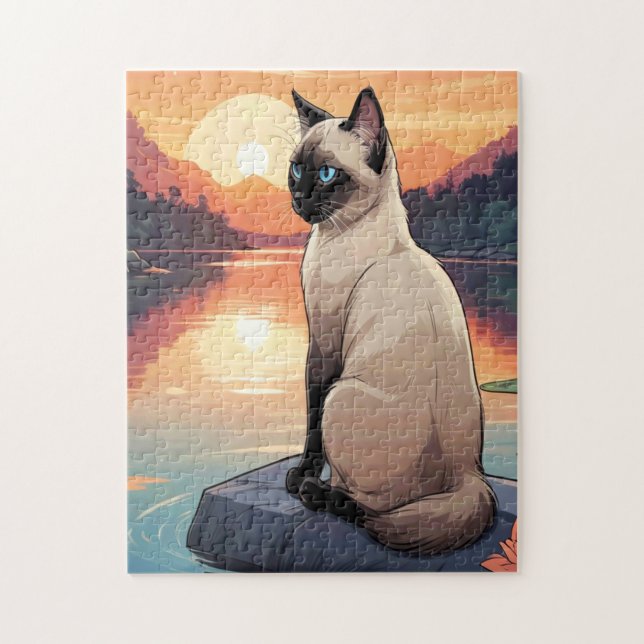 Quebra-cabeça Gato Siames (Vertical)