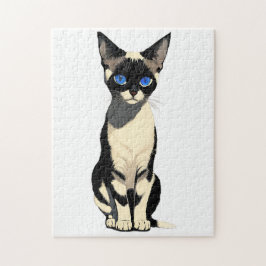 Quebra-cabeça Gato Siamês Art Blue-Eyed Cat Lover