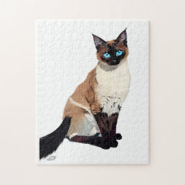 Quebra-cabeça Gato Siamês Art Electric Blue-Eyed Cat Lover