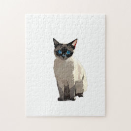 Quebra-cabeça Gato Siamês Art Electric Blue-Eyed Cat Lover