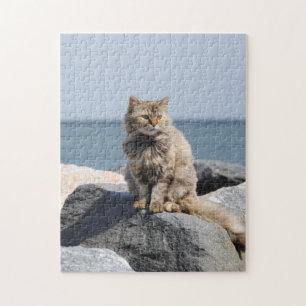 Quebra-cabeça Gato soprando ao mar