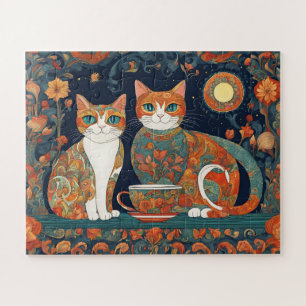 Quebra-cabeça gatos café enigma