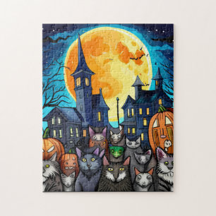 Quebra-cabeça Gatos de Halloween