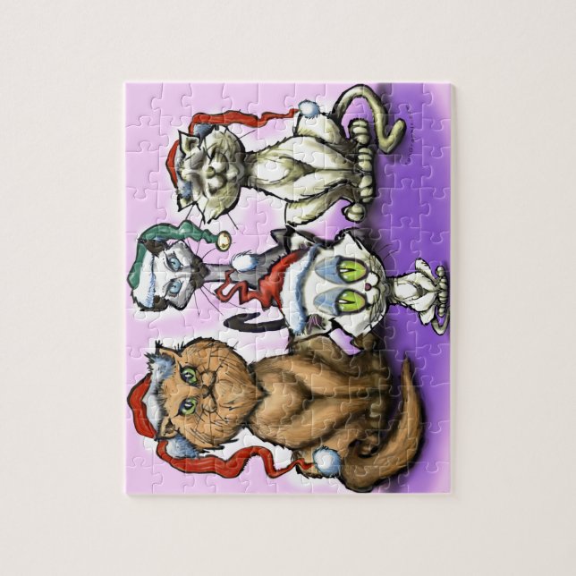 Quebra-cabeça Gatos de Natal (Vertical)