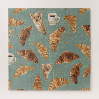 Quebra-cabeça Gatos do Rastreio de Croissant, Café & Caos de Pad