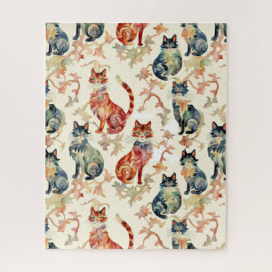 Quebra-cabeça Gatos em Padrão Chinês de Aquarela
