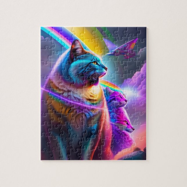 Quebra-cabeça Gatos Espaciais Astronautas Futuros (Vertical)