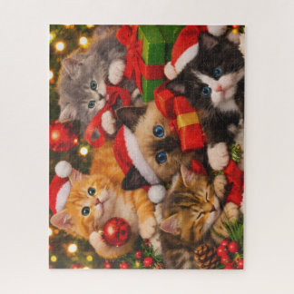 Quebra-cabeça Gatos Fofos de Natal Presentes Puzzle