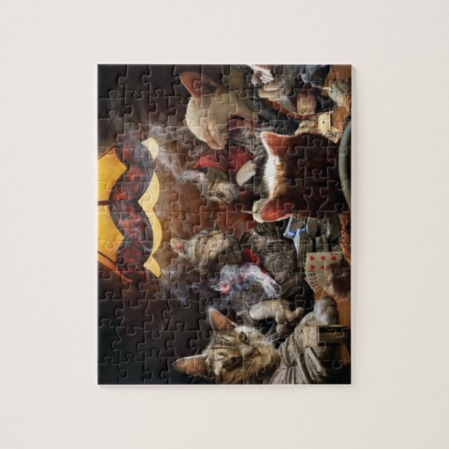 Quebra-cabeça Gatos jogando pôquer (Vertical)