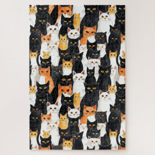 Quebra-cabeça Gatos Laranja Brancos Pretos