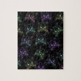 Quebra-cabeça Gatos legal em Preto! Gatos multicoloridos