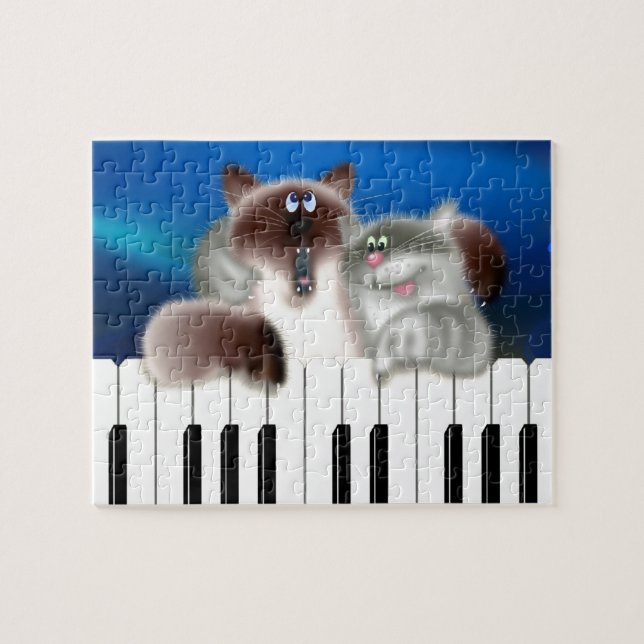 Quebra-cabeça Gatos no Piano (Horizontal)