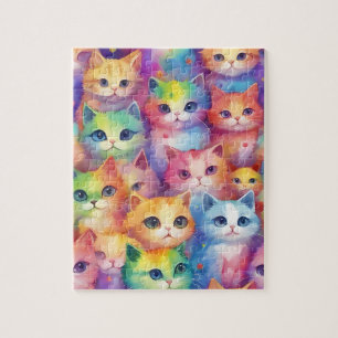Quebra-cabeça Gatos Pequenos De Aquarela
