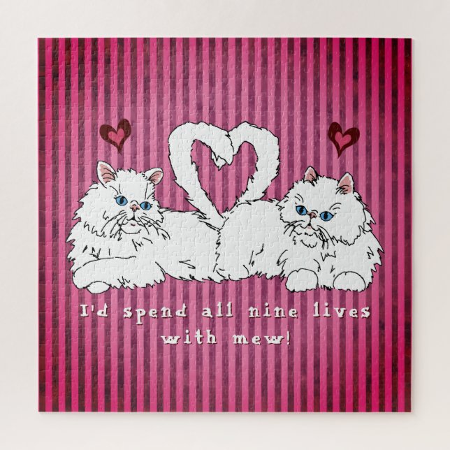 Quebra-cabeça Gatos Pérsicos Brancos com Dia de os namorados de  (Vertical)