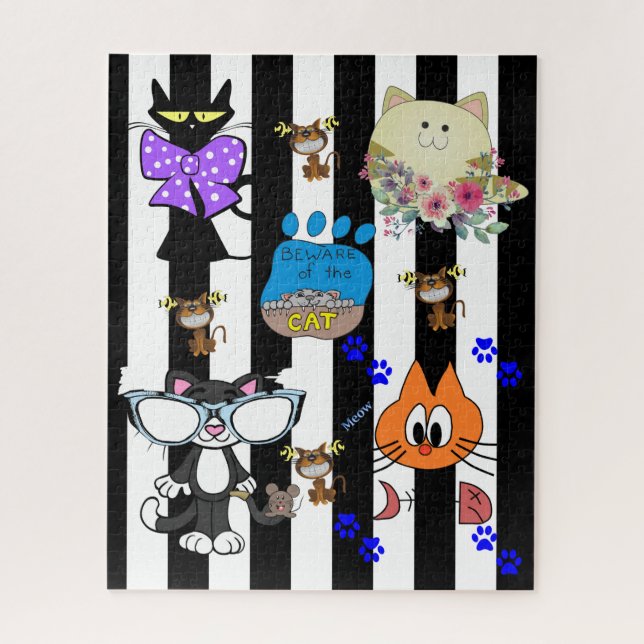 Quebra-cabeça Gatos-quebra-cabeça Gatinhos Ossos-de-Peixe-Felino (Vertical)