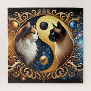 Quebra-cabeça Gatos Simbolizando Equilíbrio com um Yin Yang