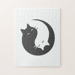 Quebra-cabeça Gatos yin e yang mandala - Escolha a cor de fundo