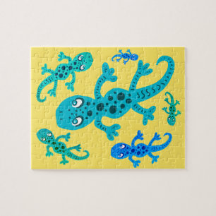 Quebra-cabeça Geckos, Cute Lizard, com Spots Kids