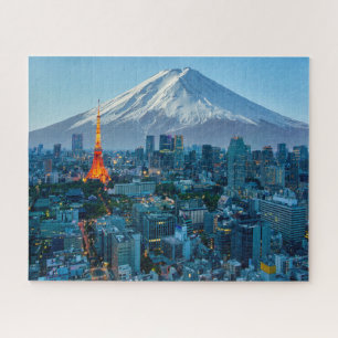 Quebra-cabeça Gelo e neve Linha telefônica do Monte Fuji & Tok