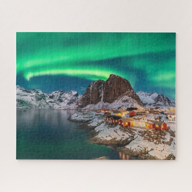Quebra-cabeça Gelo e neve | Luzes Nortes, Noruega (Horizontal)