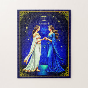 Quebra-cabeça Gemini gêmeos sob um céu estrelado