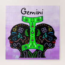 Gemini Sinal de Horóscopo de Arte Desenhada à Mão