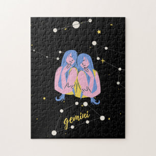 Quebra-cabeça Gemini Zodiac Sing no espaço