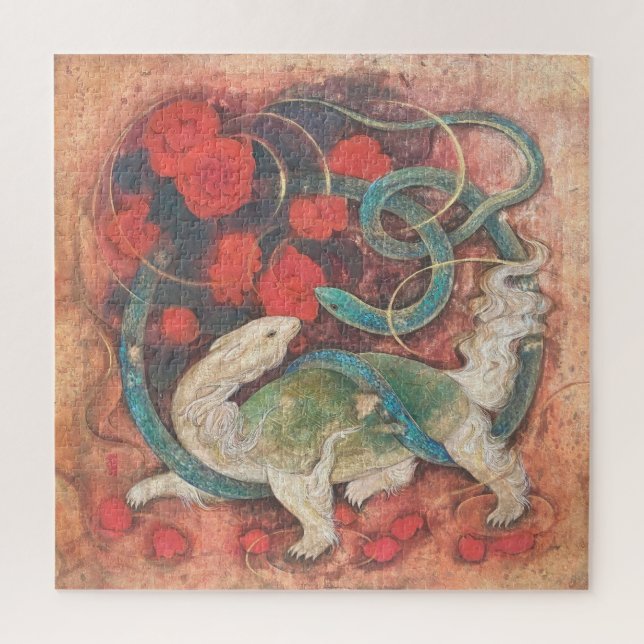 Quebra-cabeça Genbu: Gate of Waters - Mystical Nihonga Inspired  (Vertical)