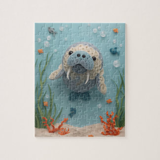 Quebra-cabeça Gentil Arte de Papel de Manatim Lagoon