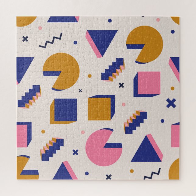 Quebra-cabeça Geometria Memphis: 90 anos Moda sem costura (Vertical)