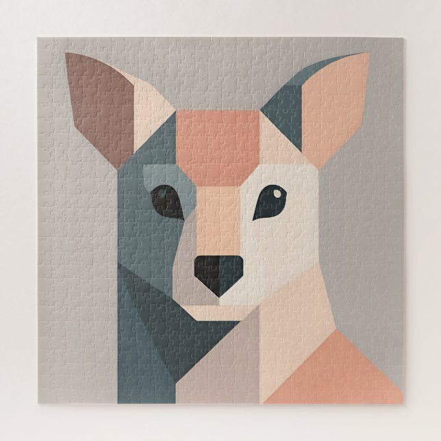 Quebra-cabeça Geometric Kangaroo Portrait Minimalist  (Vertical)