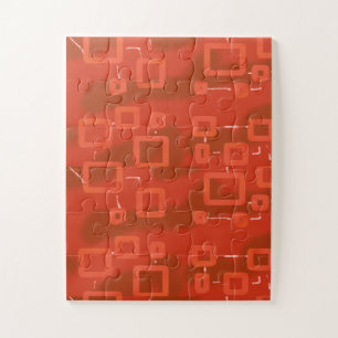 Quebra-cabeça Geométrico Abstrato Caprichoso Vermelho