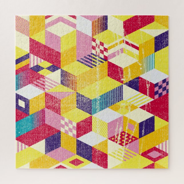 Quebra-cabeça Geométrico, abstrato sem descontinuidades, design. (Vertical)