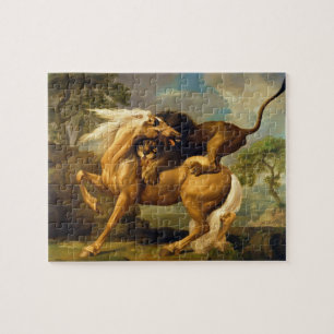 Quebra-cabeça George Stubbs um leão que ataca um cavalo,