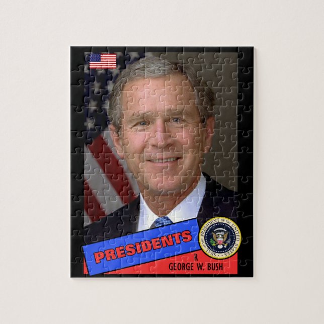 Quebra-cabeça George W. Bush Baseball Card (Vertical)