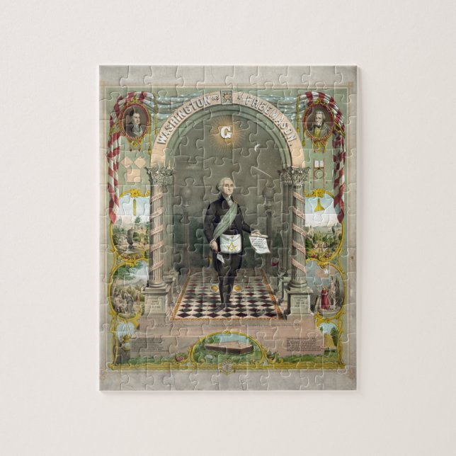 Quebra-cabeça George Washington como Freemason (Vertical)