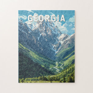 Quebra-cabeça Georgia Illustration Viagem Art Vintage
