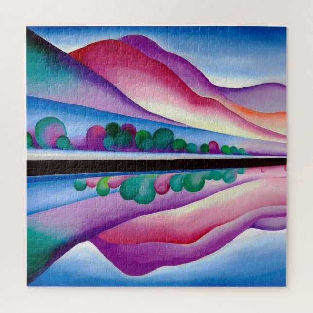 Quebra-cabeça Georgia O'Keeffe, Reflexo do Lago George (1921) (Vertical)