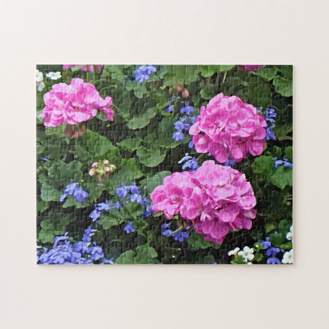 Quebra-cabeça Geraniums e Periwinkle (Horizontal)
