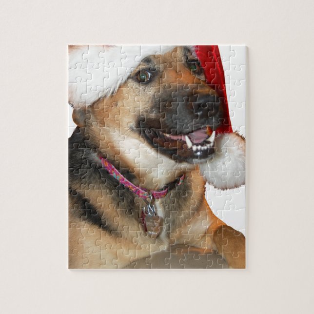 Quebra-cabeça German shepherd de Natal (Vertical)