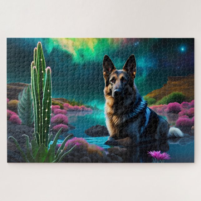 Quebra-cabeça German shepherd em um mundo Alienígena (Horizontal)