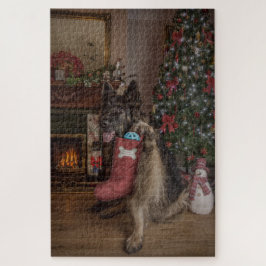 Quebra-cabeça German shepherd no Natal