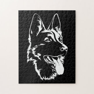 Quebra-cabeça German shepherd Preto E Branco