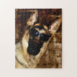 Quebra-cabeça German shepherd que veste óculos de sol